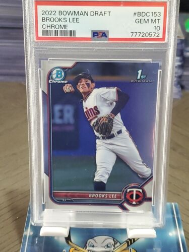 2022 1st Bowman Chrome Draft Brooks Lee PSA 10 POP 53 Minnesota Twins