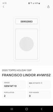 Load image into Gallery viewer, PSA 10🔥 POP 2 🔥 FRANCISCO LINDOR 🔥 SSP ⚾ 2020 Topps Walmart Holiday -#HW152🔥
