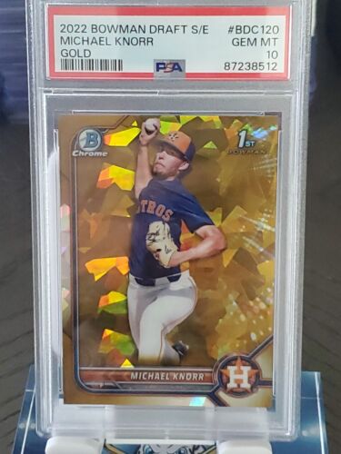 PSA 10 POP 1 GOLD /15 2022 BOWMAN DRAFT SAPPHIRE MICHAEL KNORR HOUSTON ASTROS