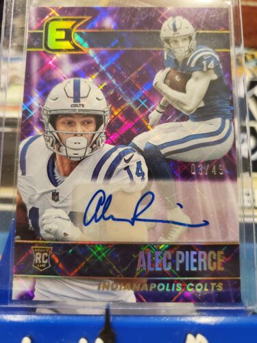 2022 Panini Chronicles Essentials ALEC PIERCE RC Rookie Auto PURPLE /49 Colts