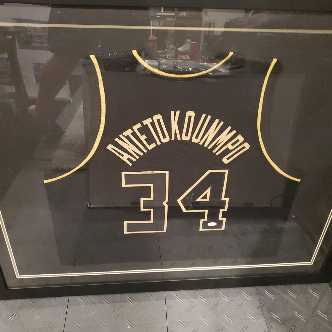 Giannis Antetokounmpo Signed Framed Jersey 35 X 43 JSA COA