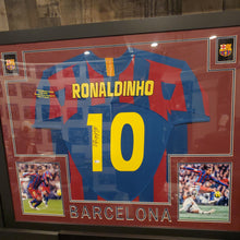 Load image into Gallery viewer, RONALDINHO Framed Jersey 35 X 43 Beckett COA
