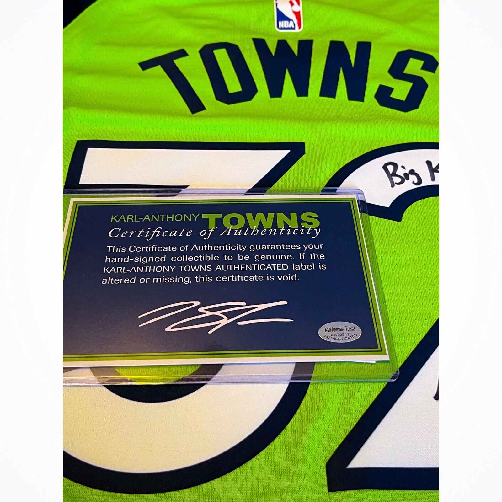 Karl Anthony Towns Signed Minnesota Timberwolves Framed Deluxe Jersey-PSA